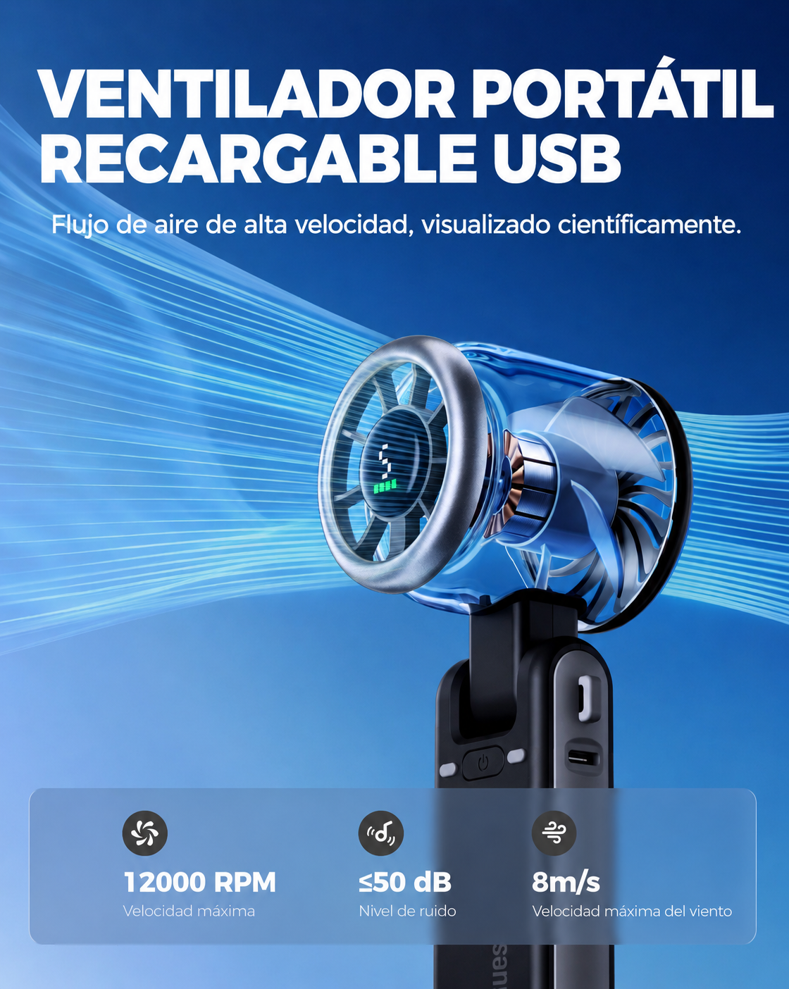Ventilador Portátil Recargable USB